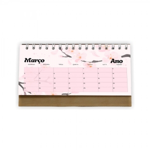 CALEND�RIO DE MESA M�DIO ECO 14CM 13 FOLHAS PERSONALIZ�VEL