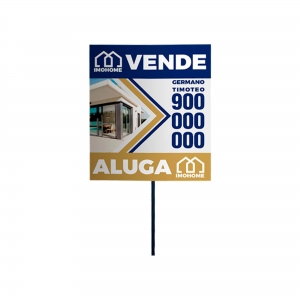 PLACA IMOBILI�RIA 0.6X0.7M PERSONALIZ�VEL