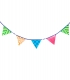 GRINALDA C/4 BANDEIRAS EM PVC 21X16CM P/METRO PERSONALIZ�VEL