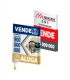 PLACA IMOBILI�RIA 1.4X0.7M COM DOBRA A MEIO PERSONALIZ�VEL