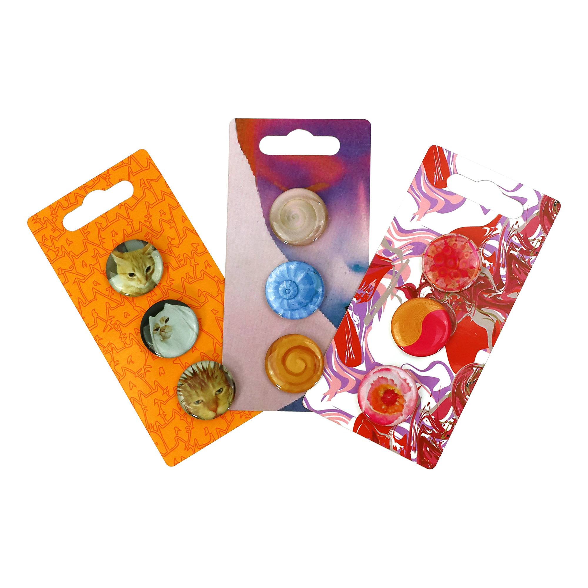 CARTELA C/3 PINS EPOXY 2X2CM PERSONALIZ�VEL