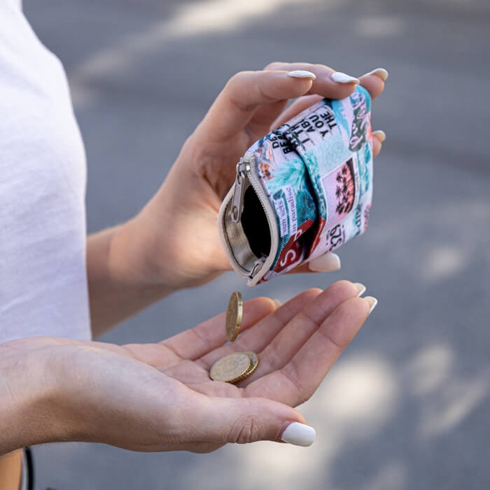 PORTA-MOEDAS COM DOIS BOLSOS PERSONALIZ�VEL