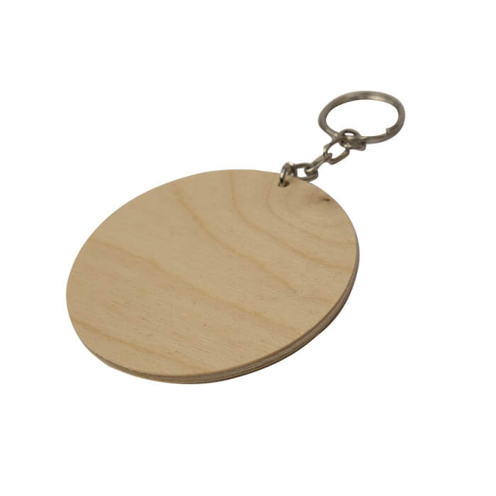 WOODEN KEYRING WITH CUSTOMIZABLE CHAIN