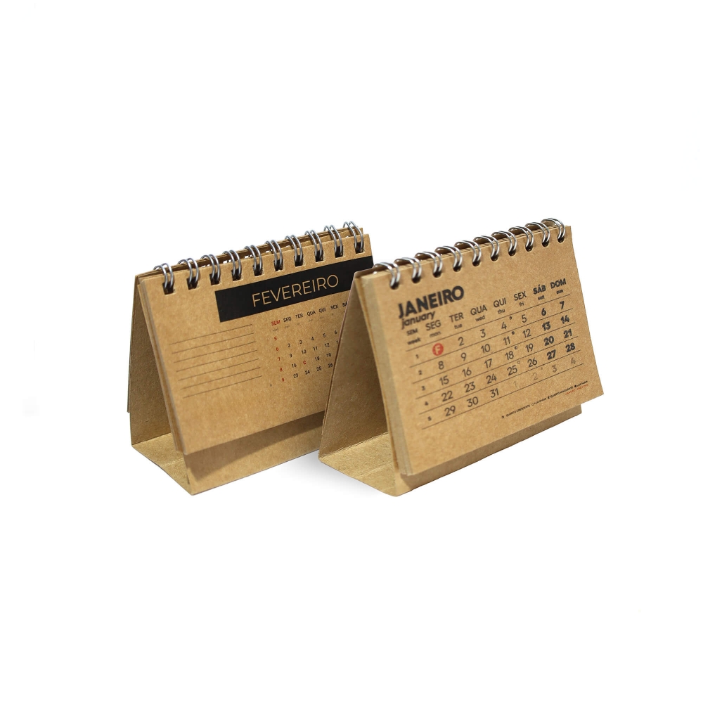 CALEND�RIO DE MESA PEQUENO ECO 13 FOLHAS PERSONALIZ�VEL