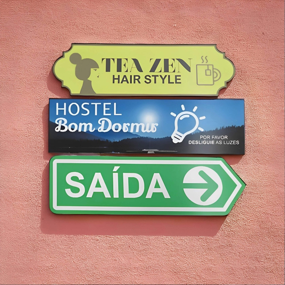 SINAL�TICA 50X15CM EM PVC 3MM PERSONALIZ�VEL