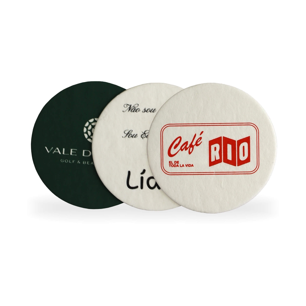 BASE DE COPO CART�O 8CM UMA COR 1 LADO