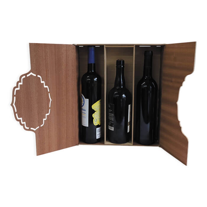 CAIXA DE MADEIRA PARA 3 GARRAFAS DE VINHO PERSONALIZ�VEL