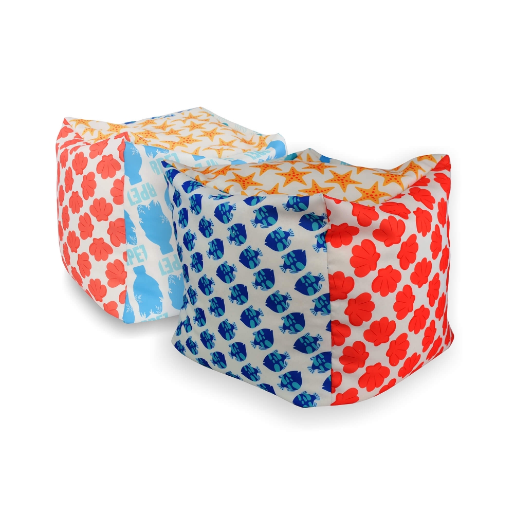 PUFF DE RPET CON RELLENO DE FLOCOS PERSONALIZABLE
