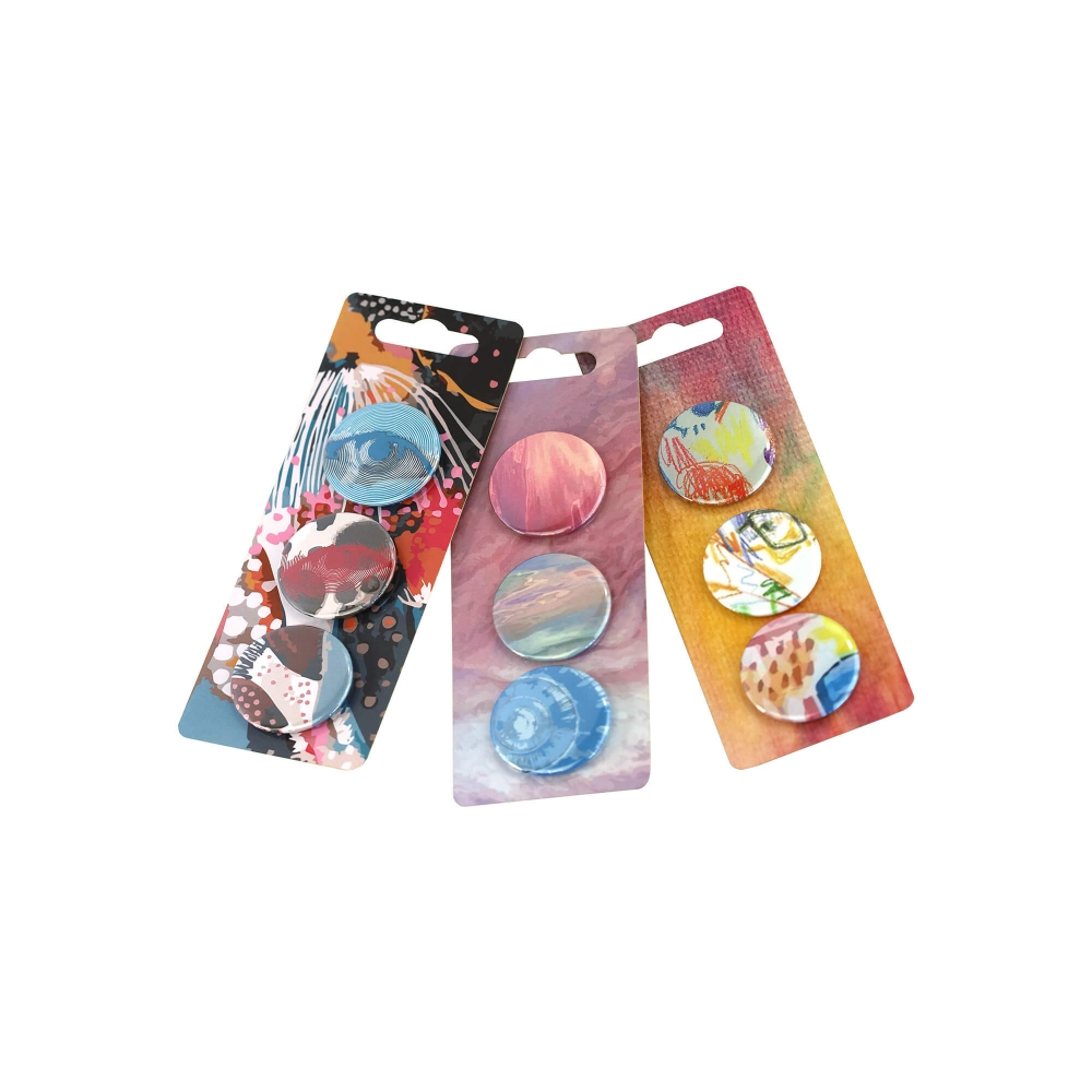 CARTELA C/ 3 BADGES 38MM PERSONALIZ�VEL