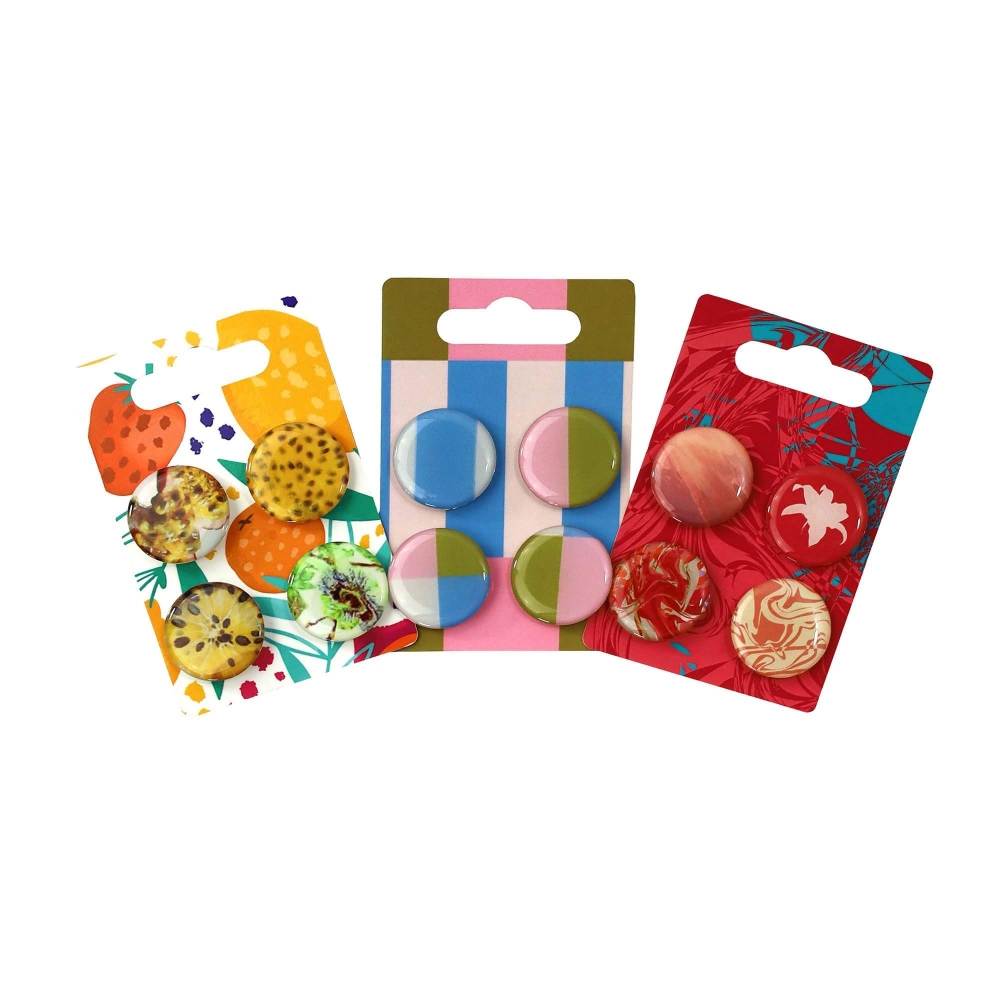 CARTELA C/4 PINS EPOXY 2X2CM PERSONALIZ�VEL